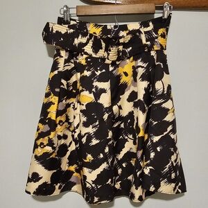 THE LIMITED Purple Lavender Yellow-Gold Floral Pleated Skirt, XS/S